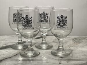 Vintage Hotel Roanoke Virginia Water Goblet Wine Glasses Glass Set of 4